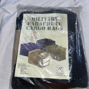 NEW Rothco Military Parachute Cargo Bag Flat Black Heavy Duty Duffel NOS Sealed